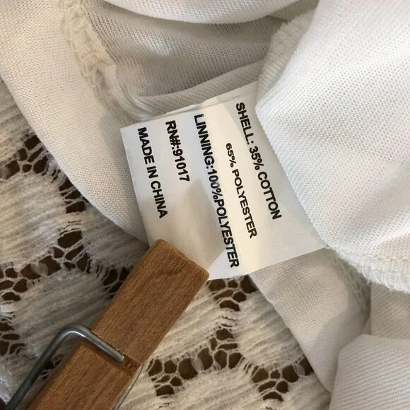 Solitaire by Ravi Khosla White Crochet Lace Dress Medium Fairy Cottagecore - Picture 7 of 8